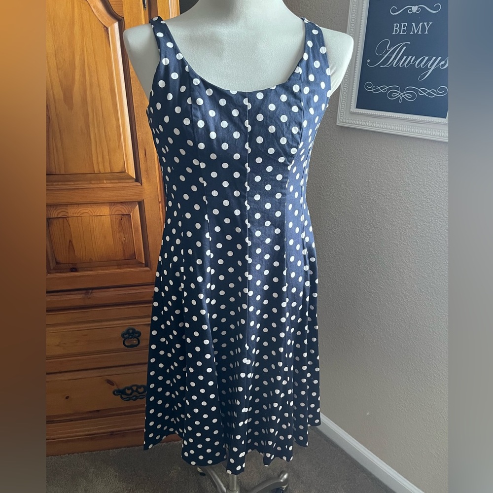 Ralph Lauren Blue & White Polkadot Dress